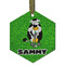 Cow Golfer Frosted Glass Ornament - Hexagon