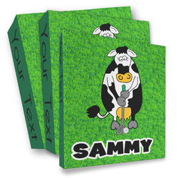 Cow Golfer 3 Ring Binder - Full Wrap (Personalized)