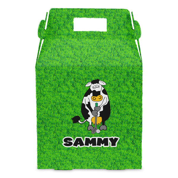Cow Golfer Gable Favor Box - Front