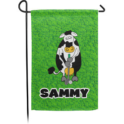 Cow Golfer Small Garden Flag - Single Sided w/ Name or Text