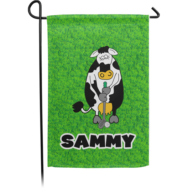 Custom Cow Golfer Garden Flag (Personalized)