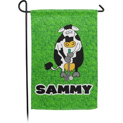 Cow Golfer Small Garden Flag - Double Sided w/ Name or Text