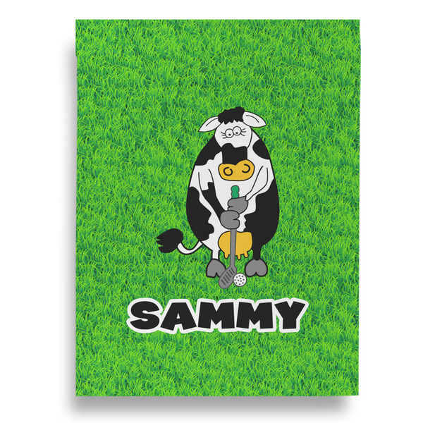 Cow Golfer Garden Flags - Large - Double Sided - FRONT