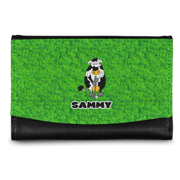 Custom Cow Golfer Genuine Leather Women's Wallet - Small (Personalized)