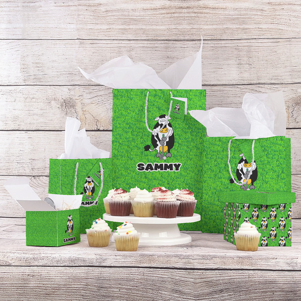 Cow Golfer Gift Bags - In Context