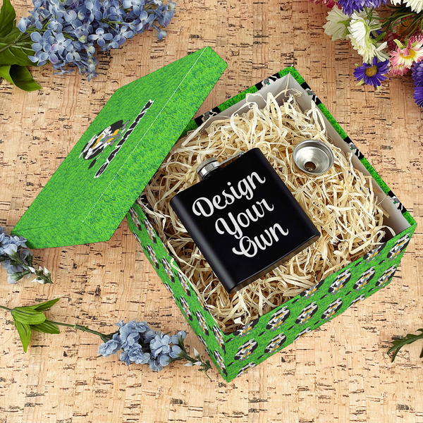 Cow Golfer Gift Boxes with Lid - Canvas Wrapped - Large - In Context