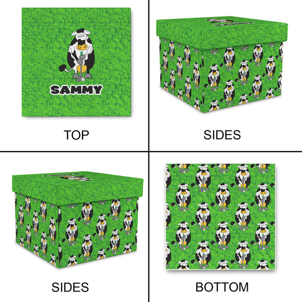 Cow Golfer Gift Boxes with Lid - Canvas Wrapped - Medium - Approval