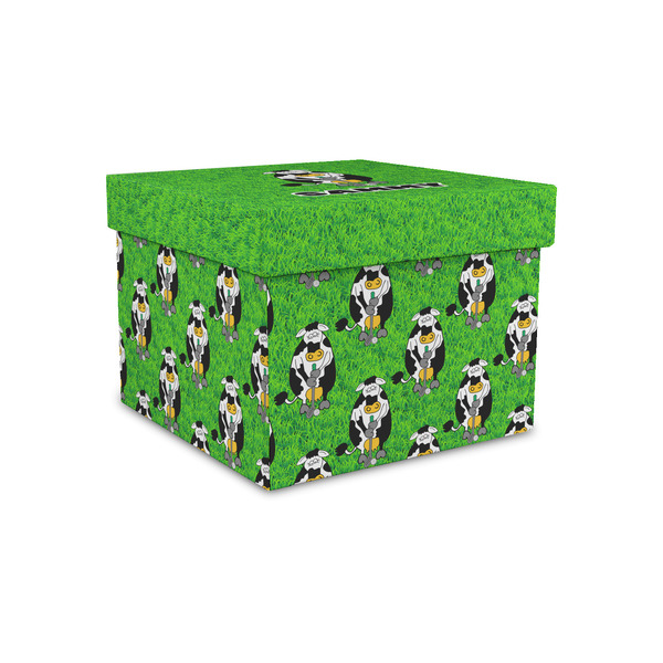 Cow Golfer Gift Boxes with Lid - Canvas Wrapped - Small - Front/Main