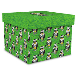 Cow Golfer Gift Box with Lid - Canvas Wrapped - X-Large (Personalized)