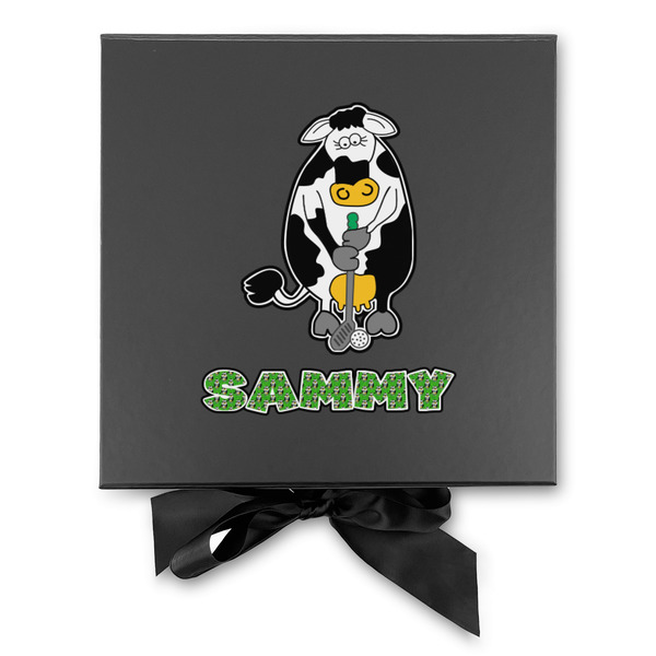 Cow Golfer Gift Boxes with Magnetic Lid - Black - Approval