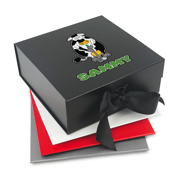 Custom Cow Golfer Gift Box with Magnetic Lid (Personalized)