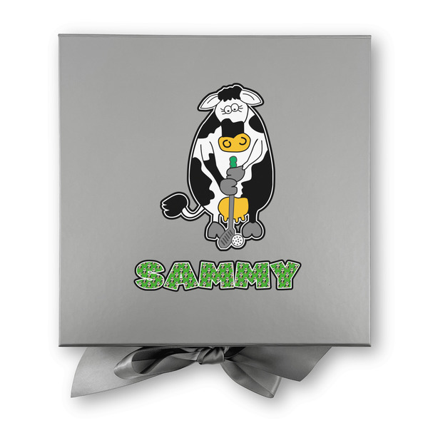 Cow Golfer Gift Boxes with Magnetic Lid - Silver - Approval