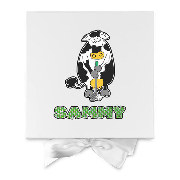 Cow Golfer Gift Boxes with Magnetic Lid - White - Approval