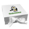 Cow Golfer Gift Boxes with Magnetic Lid - White - Front
