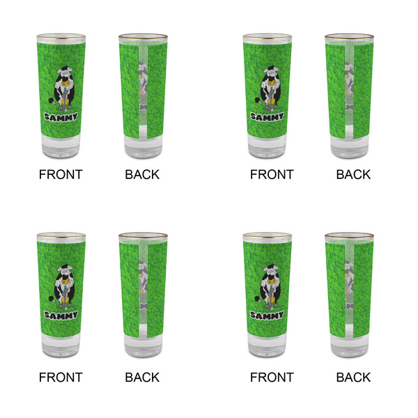Cow Golfer Glass Shot Glass - 2 oz - Set of 4 - APPROVAL