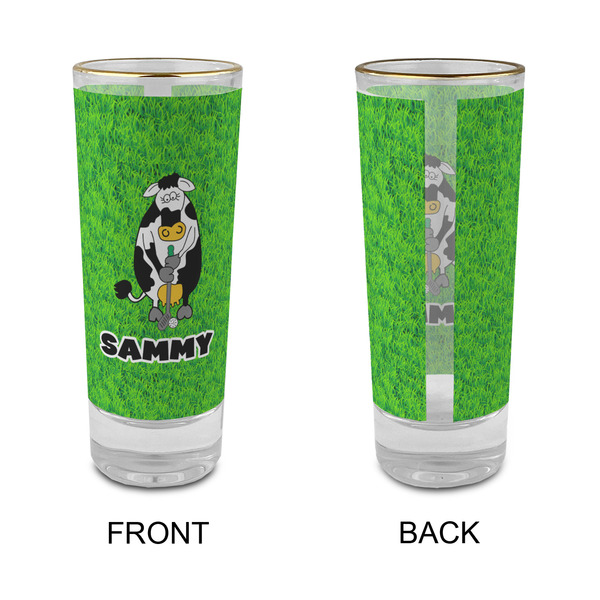 Cow Golfer Glass Shot Glass - 2 oz - Single - APPROVAL