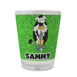 Cow Golfer Glass Shot Glass - 1.5 oz - Set of 4 (Personalized)