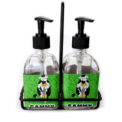 Cow Golfer Glass Soap & Lotion Bottle Set (Personalized)