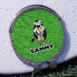 Cow Golfer Golf Ball Marker - Hat Clip
