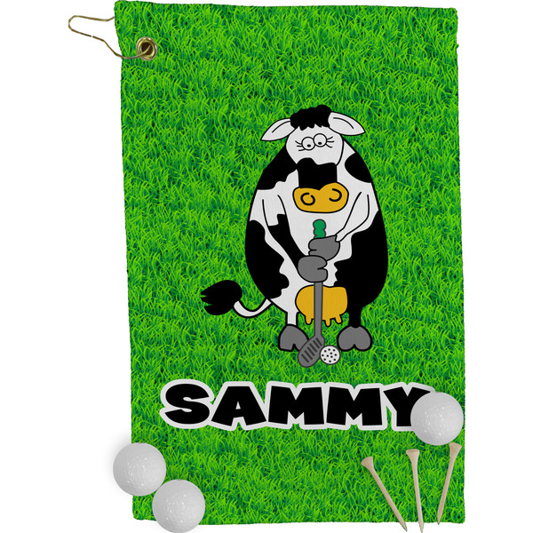 Cow Golfer Golf Towel (Personalized)