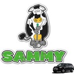 Cow Golfer Graphic Car Decal (Personalized)
