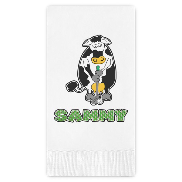 Custom Cow Golfer Guest Towels - Full Color (Personalized)