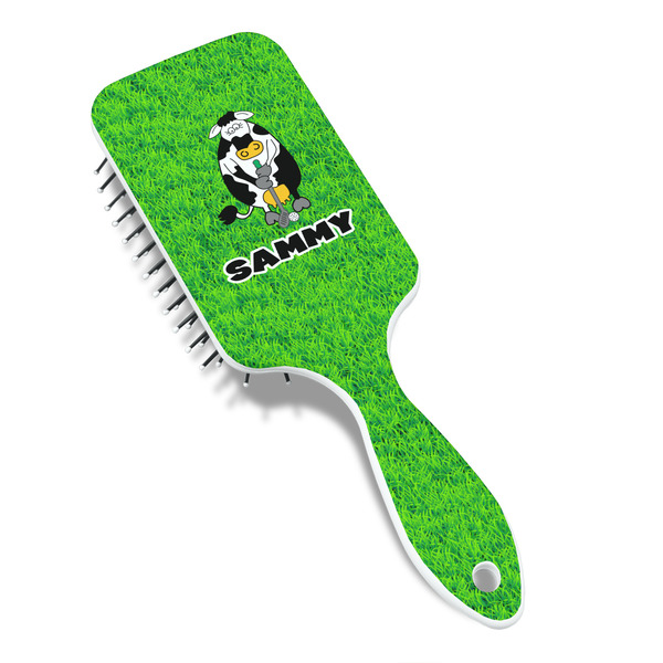 Cow Golfer Hair Brush - Angle View