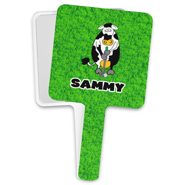 Custom Cow Golfer Hand Mirror (Personalized)