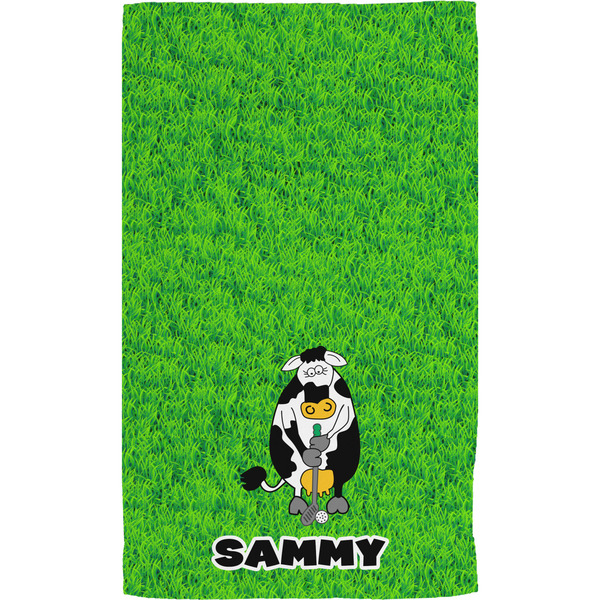Cow Golfer Hand Towel (Personalized) Full