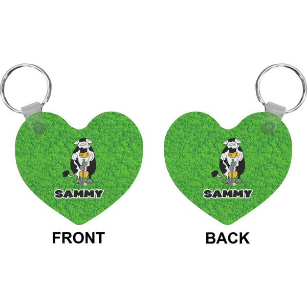 Cow Golfer Heart Keychain (Front + Back)