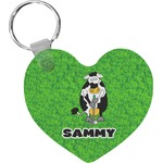 Cow Golfer Heart Plastic Keychain w/ Name or Text