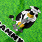 Cow Golfer Hooded Baby Towel- Detail Close Up