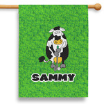 Cow Golfer 28" House Flag (Personalized)