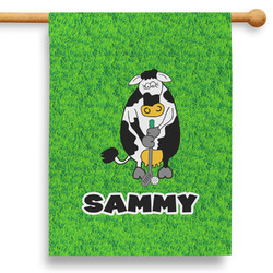 Cow Golfer 28" House Flag - Single Sided (Personalized)