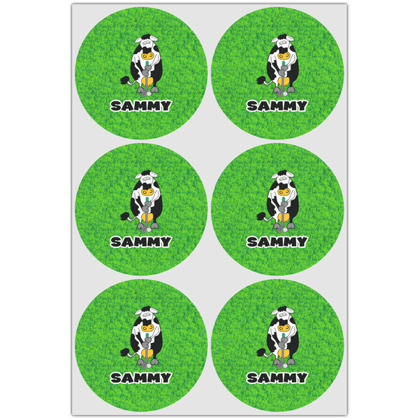 Cow Golfer Icing Circle - Large - Set of 6