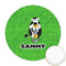 Cow Golfer Printed Cookie Topper - Round (Personalized)