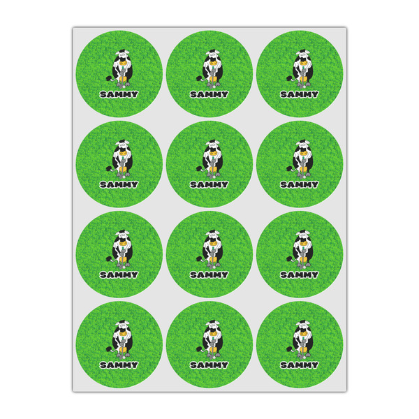 Cow Golfer Icing Circle - Small - Set of 12