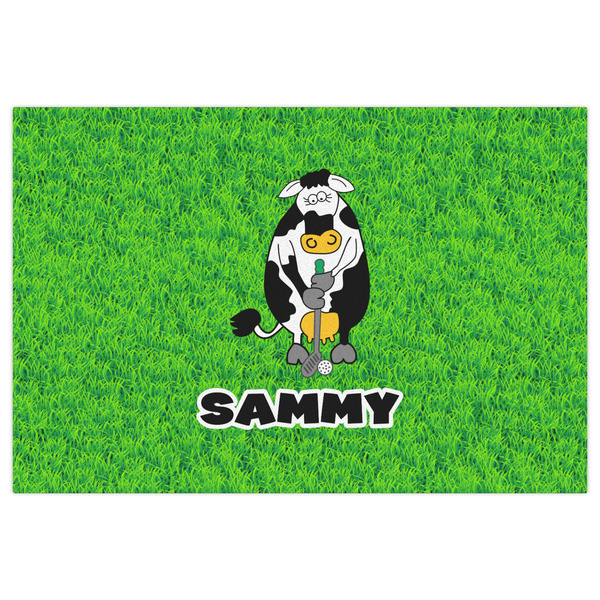 Cow Golfer Indoor / Outdoor Rug - 2'x3' - Front Flat