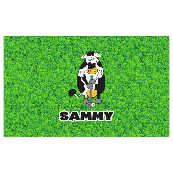 Cow Golfer Indoor / Outdoor Rug - 3'x5' - Front Flat