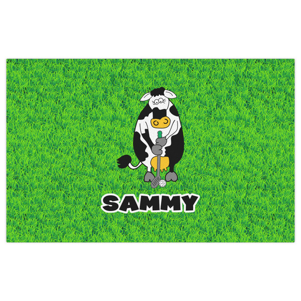 Cow Golfer Indoor / Outdoor Rug - 5'x8' - Front Flat