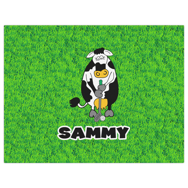 Cow Golfer Indoor / Outdoor Rug - 6'x8' - Front Flat