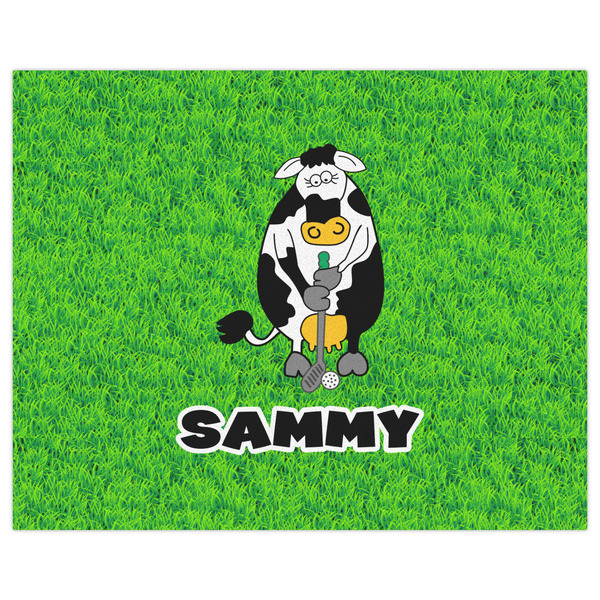 Cow Golfer Indoor / Outdoor Rug - 8'x10' - Front Flat