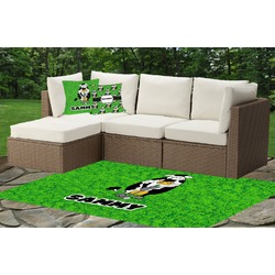 Cow Golfer Indoor / Outdoor Rug - Custom Size w/ Name or Text
