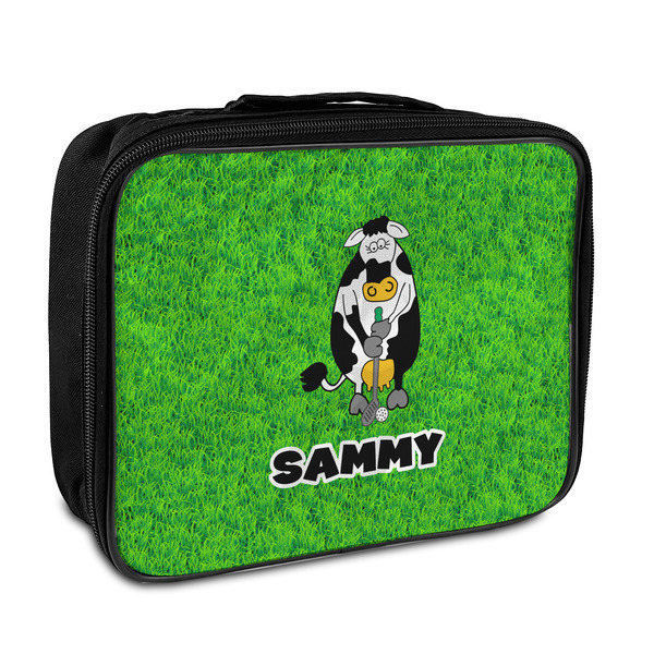 Custom Cow Golfer Insulated Lunch Bag (Personalized)