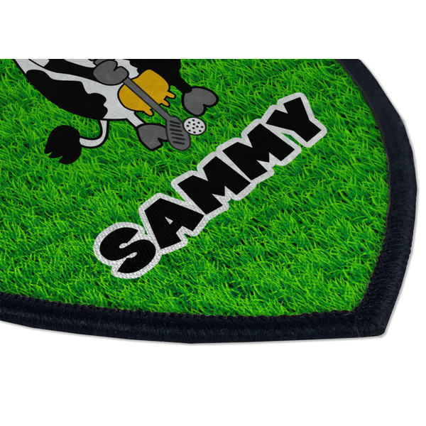 Cow Golfer Iron on Shield 3 Detail