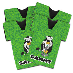 Cow Golfer Jersey Bottle Cooler - Set of 4 (Personalized)