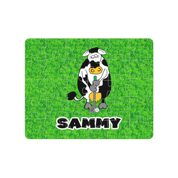 Custom Cow Golfer Jigsaw Puzzles (Personalized)