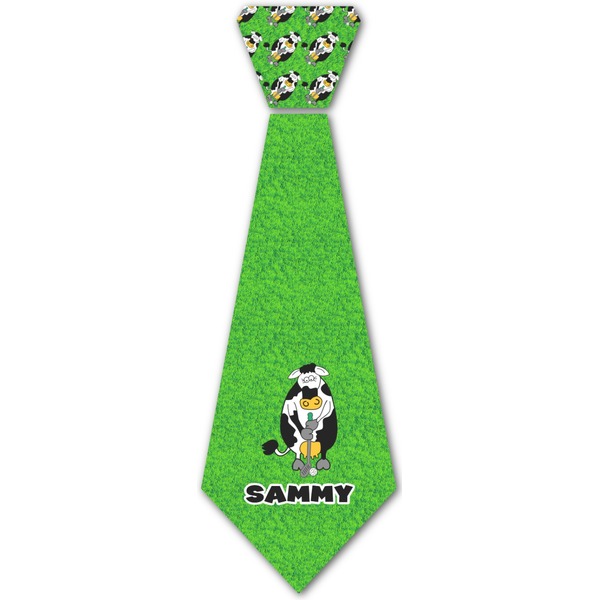 Custom Cow Golfer Iron On Tie (Personalized)