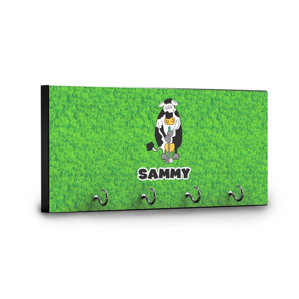 Cow Golfer Key Hanger - Front View with Hooks