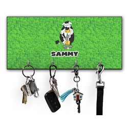 Cow Golfer Key Hanger w/ 4 Hooks w/ Graphics and Text